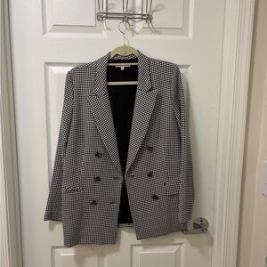 Wayf Black and White Checkered Blazer